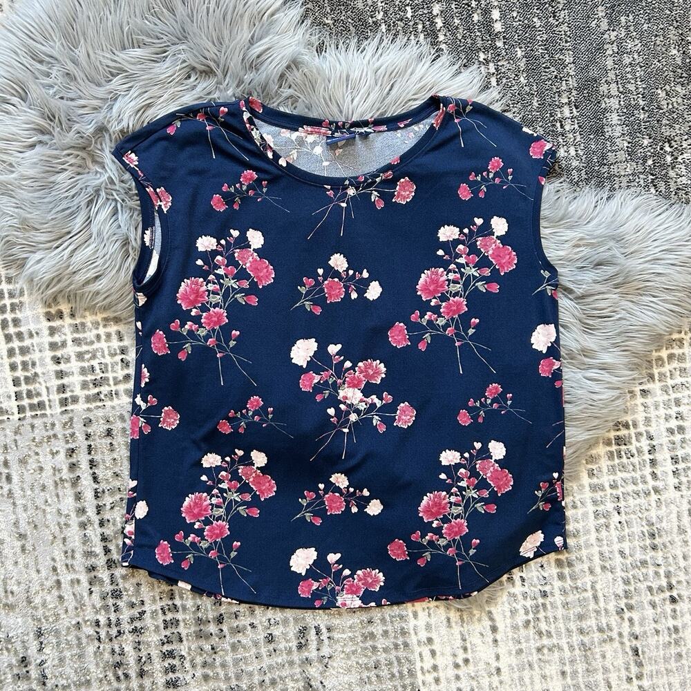 North Crest Womens Size XL Floral Sleeveless Pull On Blouse Top